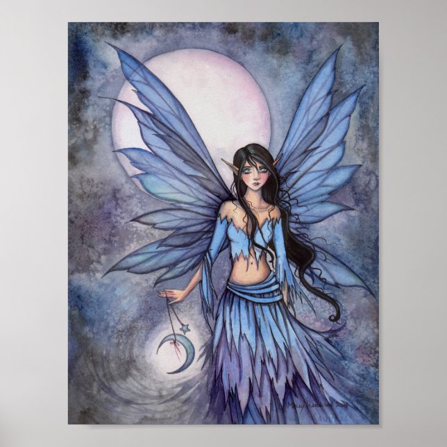 Poster Lunetta Moon Fairy Imaginaire Art (Devant)
