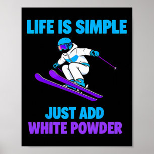 Poster Lunettes de ski en neige poudreuse rétro Montai