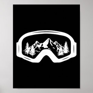 Poster Lunettes de Ski Snowboard Ski Neige Sports d'hiver