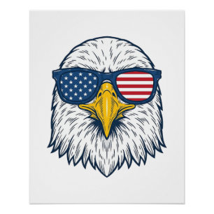 Poster Lunettes de soleil aigle patriotique dessin vector