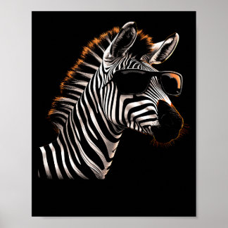 Poster Lunettes de soleil Cool Zebra