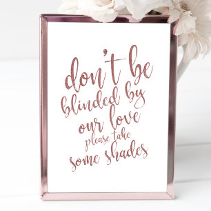Poster Lunettes de soleil de mariage Rose Gold 8x10 Panne