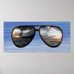 Poster Lunettes de soleil Hawaii