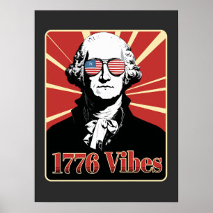 Poster Lunettes de soleil patriotiques George Washington