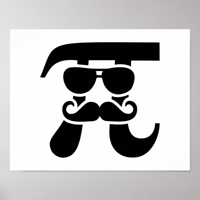 Poster Lunettes de soleil Pi Mustache (Devant)