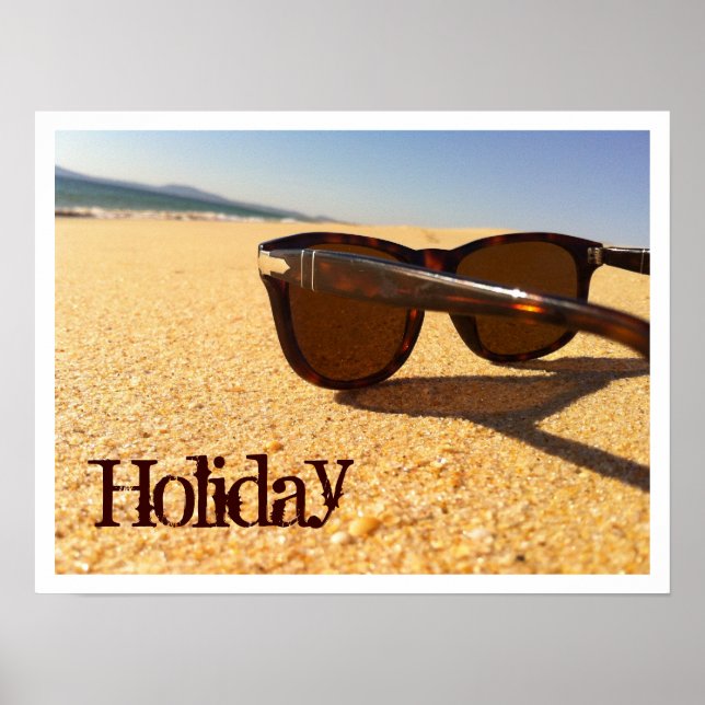 Poster Lunettes de soleil sur l'affiche de plage (Devant)