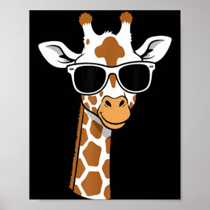 Poster Lunettes de soleil visage de girafe drôle pour enf