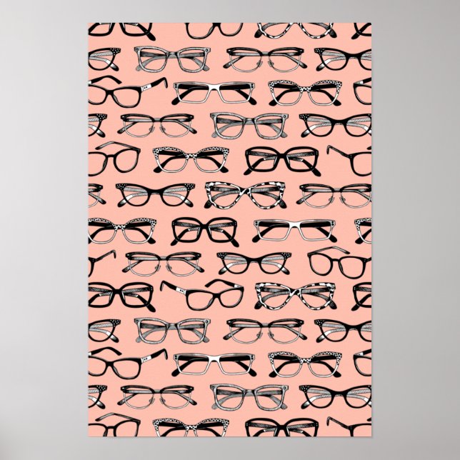 Poster Lunettes de vue rose pâle, Lunettes de vue, Vêteme (Devant)