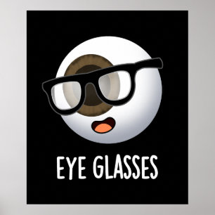 Poster Lunettes Drôles de blagues sur le globe oculaire F