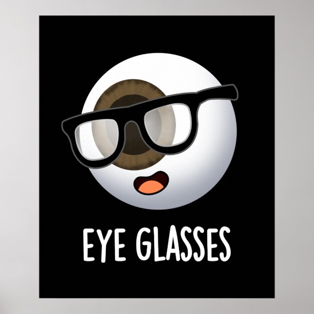 Poster Lunettes d'yeux amusant pistolet à oeil BG foncé (Devant)