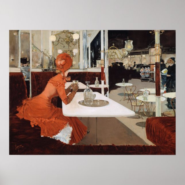 Poster Lungren Dans Le Café Peinture (Devant)