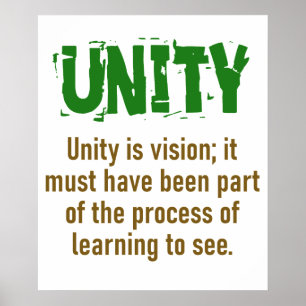 Poster L'unité est la vision - Citation d'unité