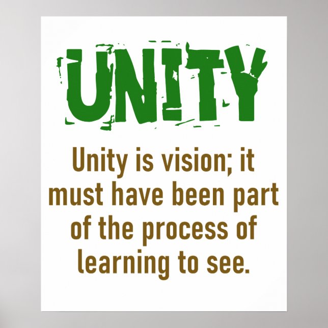 Poster L'unité est la vision - Citation d'unité (Devant)