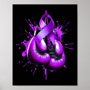 Poster Lupus Boxe Gant Purple Ribbon Sensibilisation Lutt