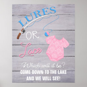 Poster Lures ou dentelle en bois Sexe Révéler bébé Signal
