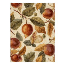 Lush Plums & Fig Leaves Art Print | Gilded Botanic