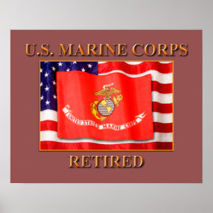 Poster L'usmc retiré évaluent le papier d'affiche (mat)