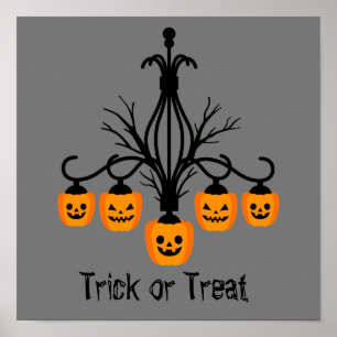 Poster Lustre citrouille d'Halloween