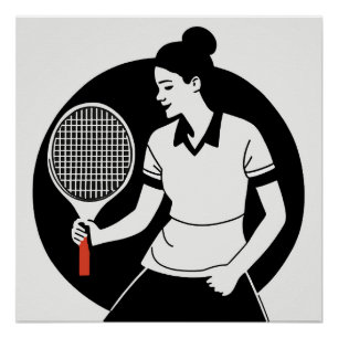 Poster lustré du joueur de tennis