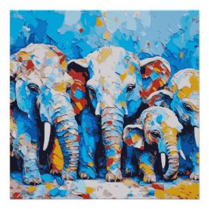 Poster lustré Eléphant mignon