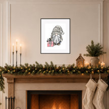 Lutin de Noël avec un cadeau