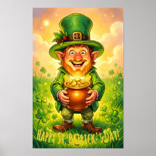 Poster Lutin personnalisé Gnome Joyeuse St. Patrick