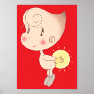 Poster Lutine luciole qui illumine le cœur.