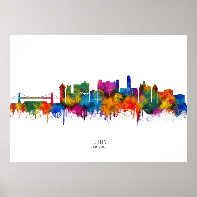 Poster Luton Angleterre Skyline (Devant)