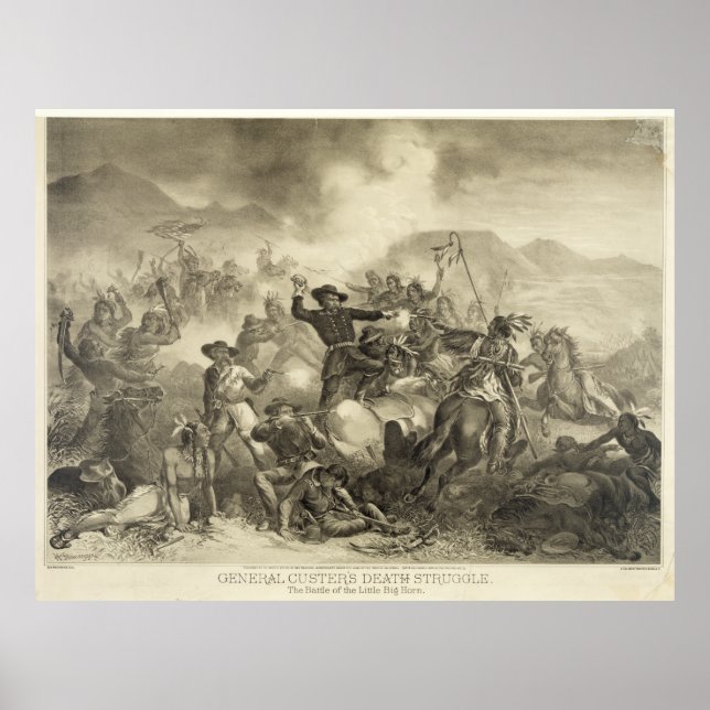 Poster Lutte contre la mort du général Custer [1878?] (Devant)
