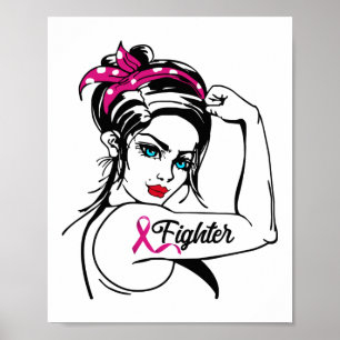 Poster Lutte contre le cancer du sein Rosie Le Riveter Ro