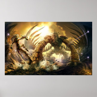 Poster Lutte contre le Golem antique