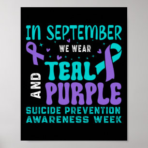 Poster Lutte Contre Le Suicide Ribbo Turquoise Et Violet