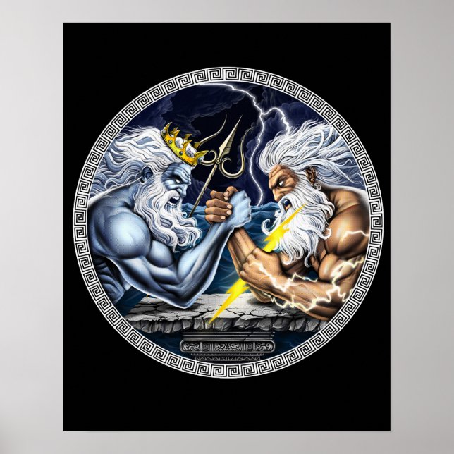 Poster Lutte contre les bras de Zeus contre Poseidon (Devant)