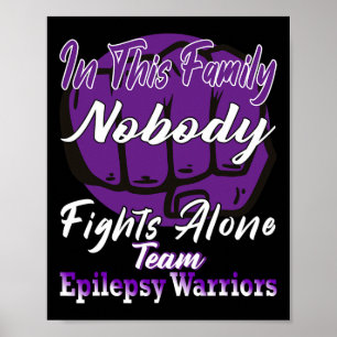 Poster Lutte Epilepsie Guerrier Purple Ribbon Epilepsie S
