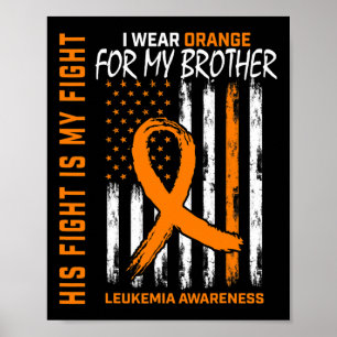 Poster Lutte Porter Orange Frère Leucémie Cancer Lauréats