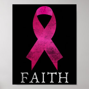 Poster Lutte Rosée Du Ruban Du Cancer Du Sein Faith Heal
