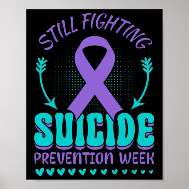 Poster Lutte toujours Contre la Prévention Suicide Violet (Devant)