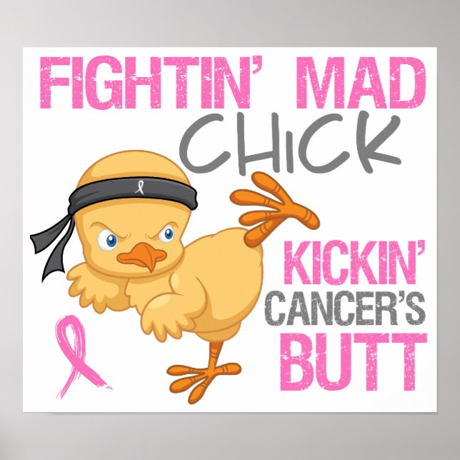 Poster Lutter contre le cancer du sein des poussins (Devant)