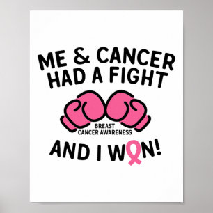 Poster Lutter contre le cancer du sein J'ai gagné le canc