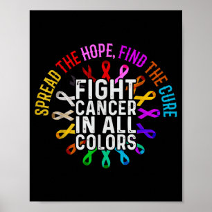 Poster Lutter contre le cancer, toutes les couleurs, sens