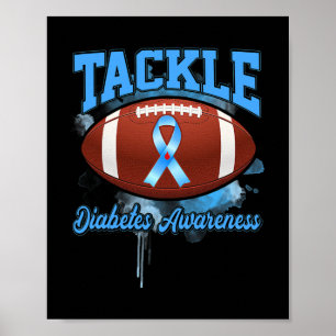 Poster Lutter contre le football Bleu Ruban Sensibilisati