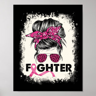 Poster Lutter Messy Bun Breast Sensibilisation au cancer