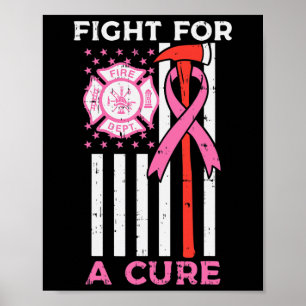 Poster Lutter Pour Un Pompier En Cure US Drapeau Cancer D