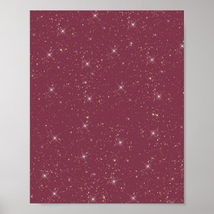 Poster Luxe bordeaux brillant parties scintillant d'or co
