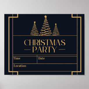 Poster Luxe Elégant Invitation de Noël