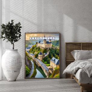 Poster Luxembourg, joyau niché entre vallées et collines