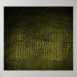 Poster Luxueuse texture de peau de crocodile foncé.
