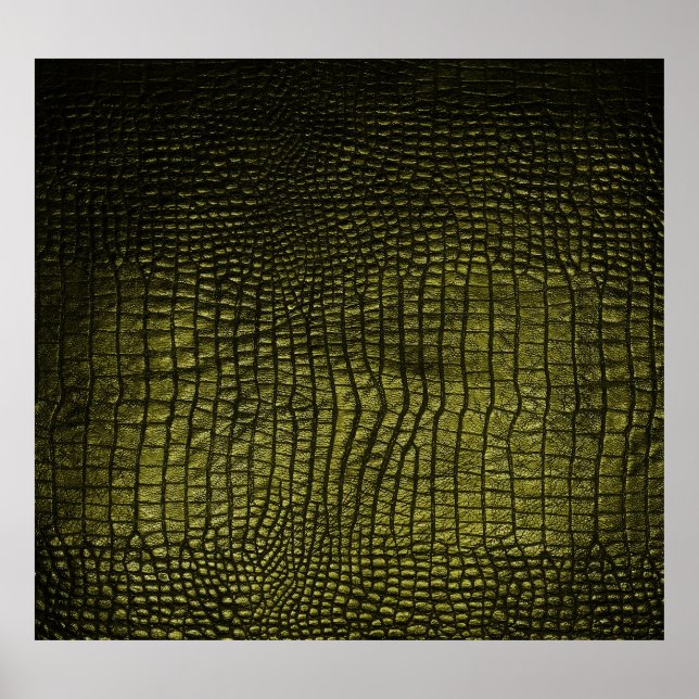 Poster Luxueuse texture de peau de crocodile foncé. (Devant)