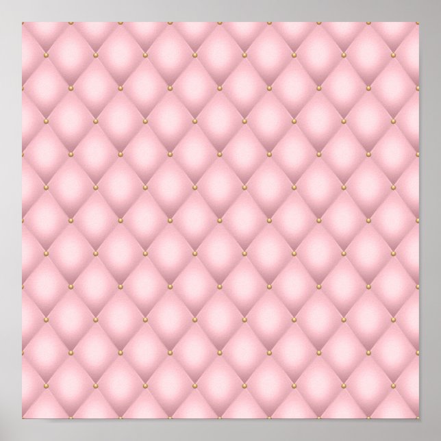 Poster Luxueux Motif en diamant verni rose (Devant)