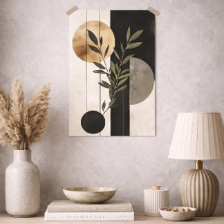 Poster Luxury Boho Botanical Geometric Minimal Black Gold